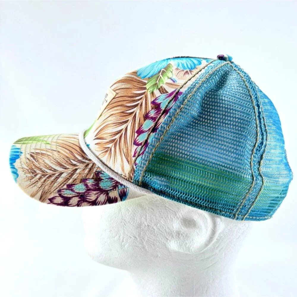 Pistil‎ Tropical Print Rope Trim Womens Snapback Trucker Hat Cap